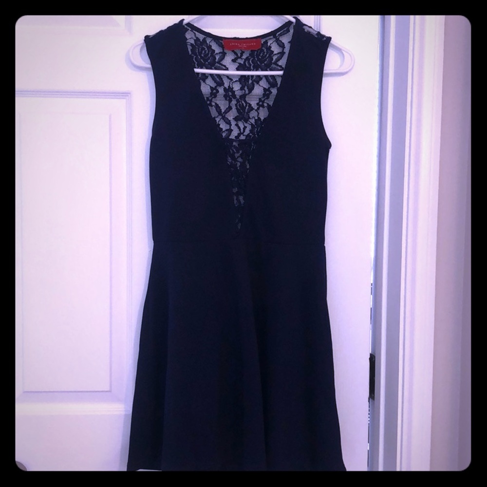 Navy skater dress with lace back